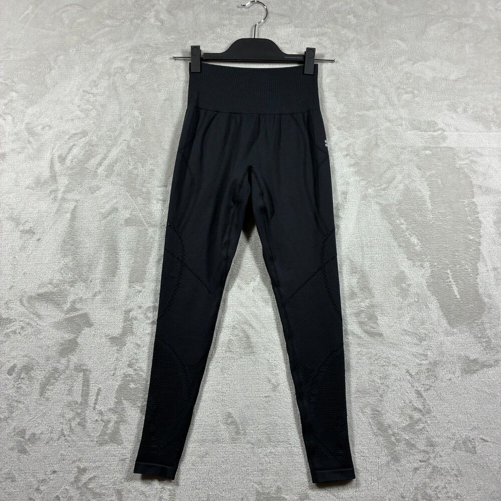 Sweaty Betty 360 Seamless Black High Rise Leggings Womens US 8 Medium